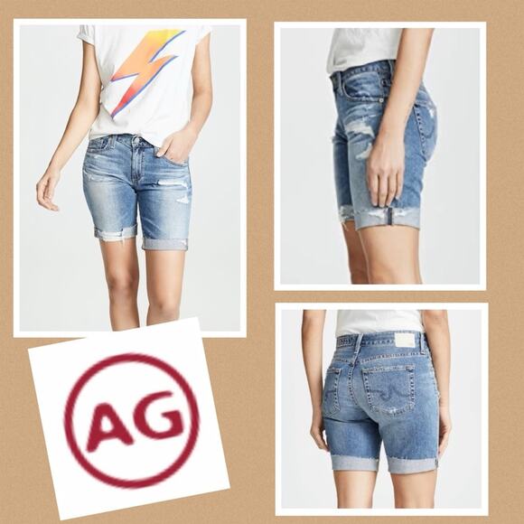 Adriano Goldschmied The Nikki Relaxed Skinny Distressed Shorts Size 24R - Picture 1 of 13